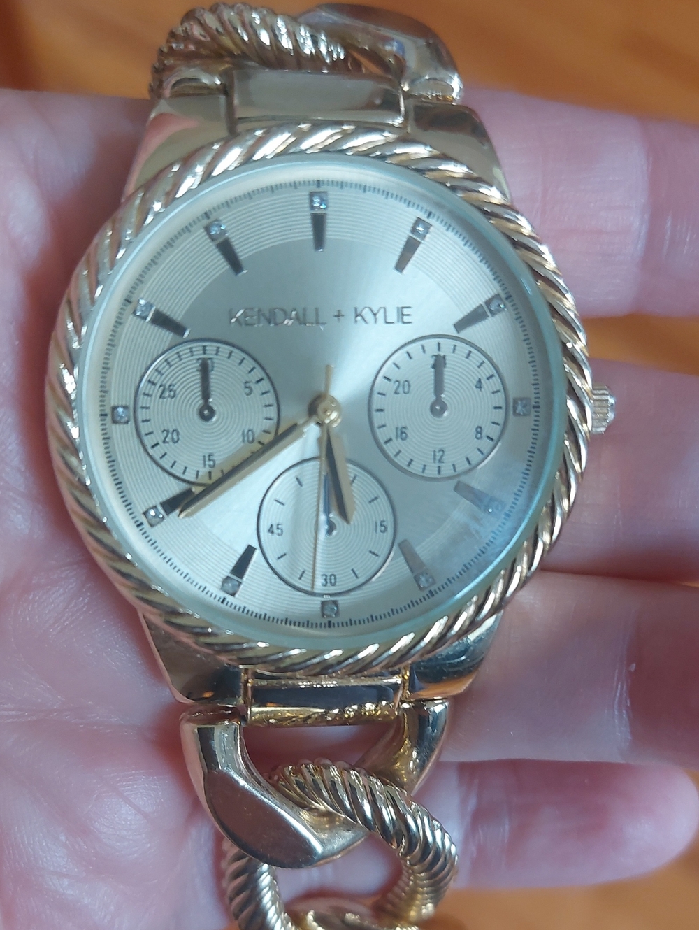 Adjustable Kendall + Kylie Gold Chunky Chain Watch 7-8"